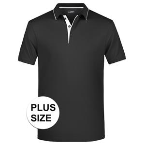 James & Nicholson Grote maten polo shirt Golf Pro premium zwart/zilver voor heren