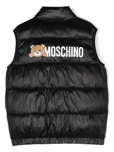 Moschino Kids Bodywarmer met logoprint - Zwart