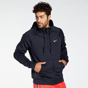 Nike Therma Therma-FIT fitnesstop met rits over de hele lengte voor heren - Zwart