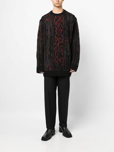 yohjiyamamoto Yohji Yamamoto Intarsia trui - Zwart