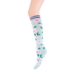 Kinder kniekous van katoen met bloemen print