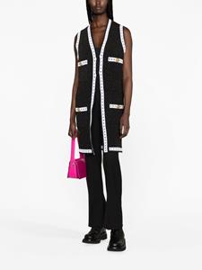 Balmain Contrasterendste Vest met V-hals - Zwart