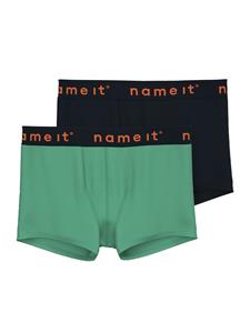 Name It Jongens boxershorts jersey nkmboxer 2-pack groen / zwart