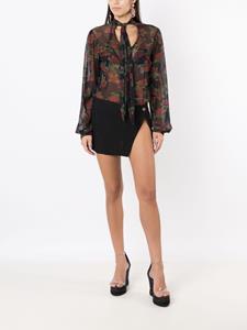 amirslama Amir Slama Mini-rok met gegraveerd logo - Zwart