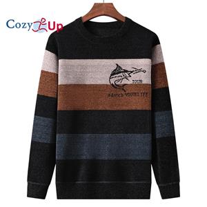 Cozy Up Fashion Striped Pullovers Knitted Sweater Men Clothing Thick Winter Warm Sweaters Mens Clothes Christmas Sweatshirts