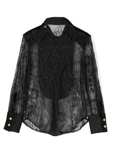 balmainkids Balmain Kids Blouse met vlakken - Zwart