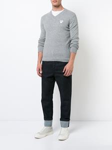 commedesgarçonsplay Comme Des Garçons Play trui met v-hals en wit hart - Grijs