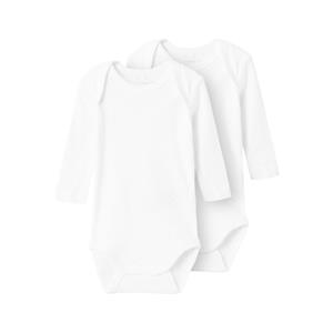 Name It Langarmbody "NBFBODY 2P LS WHITE NEEDLEDROP NOOS", (Set, 2 tlg., 2er Set)