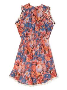 zimmermannkids ZIMMERMANN Kids Jurk met bloemenprint - Blauw