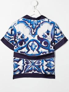dolce&gabbanakids Dolce & Gabbana Kids Shirt met ceintuur - Blauw