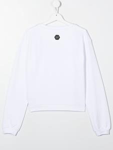 philipppleinjunior Philipp Plein Junior Sweater met geborduurd logo - Wit
