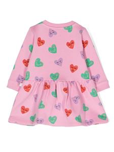 stellamccartneykids Stella McCartney Kids Jurk met hartprint - Roze