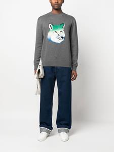 maisonkitsuné Maison Kitsuné Trui met vossenkop - Grijs