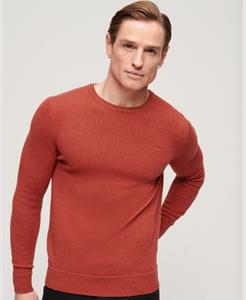 Superdry Mannen Essential Slim-fit Trui met Ronde Hals Oranje