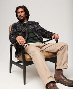 Superdry Mannen Essential Slim-fit Trui met Ronde Hals Groen