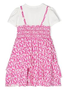 Versace Kids Jurk met logoprint - Wit