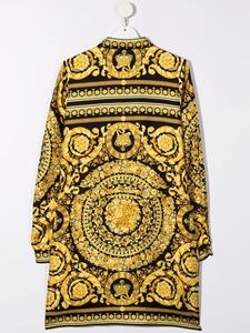 versacekids Versace Kids Zijden jurk met Barocco Kidsprint - Zwart