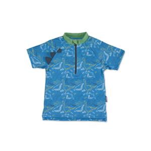 Zwemshirt met korte mouwen Dino blauw