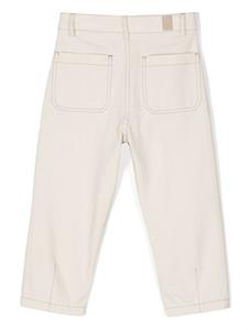 eleventykids Eleventy Kids Broek met contrasterend stiksel - Beige