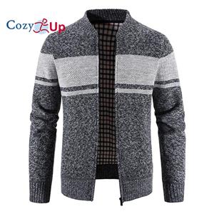 Cozy Up Long Sleeve Sweater Men's Slim Stitching Comfortable Stand Collar Zipper Access Knitting