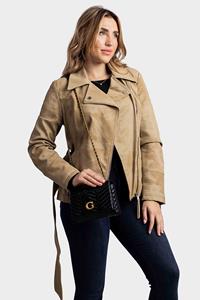 Guess Bikerjasje Dames Lichtbruin - 