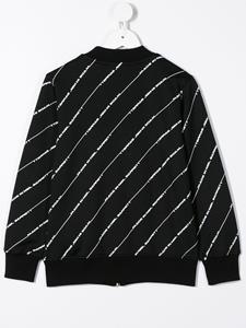 neilbarrettkids Neil Barrett Kids Bomberjack met logostreep - Zwart