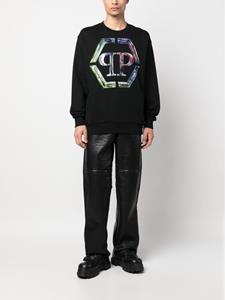 Philipp Plein Sweater met logoprint - Zwart