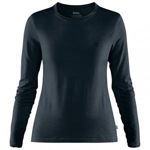 Fjällräven  Women's Abisko Wool L/S - Merinolongsleeve, blauw/zwart