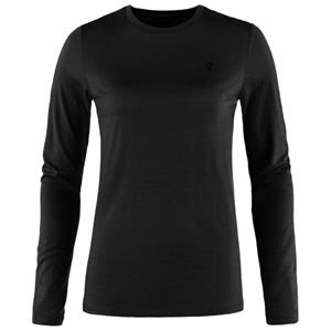 Fjällräven - Women's Abisko Wool L/S - Merinolongsleeve, zwart