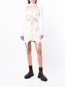 Dion Lee Mini-rok met veters - Wit