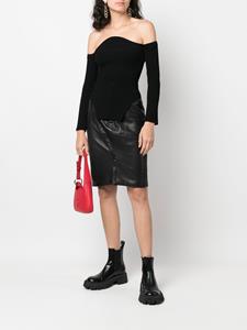 alaïapre-owned Alaïa Pre-Owned 1980s leren rok - Zwart