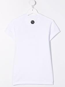 philipppleinjunior Philipp Plein Junior T-shirtjurk met draakprint - Wit