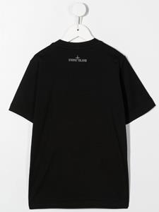 stoneislandjunior Stone Island Junior T-shirt met logoprint - Zwart