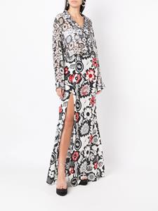 amirslama Amir Slama Broek met bloemenprint - Wit