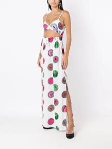 amirslama Amir Slama Maxi-rok met print - Wit