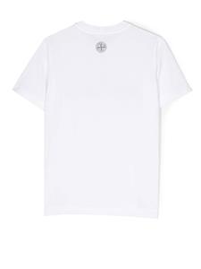 stoneislandjunior Stone Island Junior T-shirt met logoprint - Wit