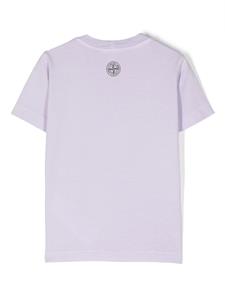 Stone Island Junior T-shirt met logoprint - Paars