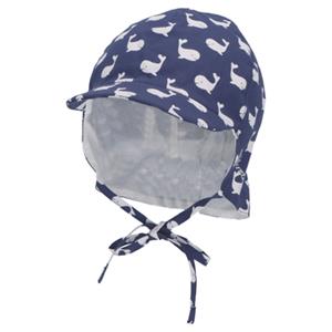 Sterntaler Peaked Cap met nekbeschermer Walvissen blauw