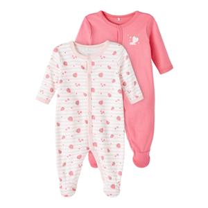 Name It Schlafoverall "NBFNIGHTSUIT 2P W/F STRAWBERRY NOOS", (Packung, 2 tlg.)