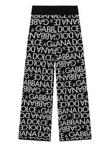 dolce&gabbanakids Dolce & Gabbana Kids Trui met monogram-jacquard - Zwart