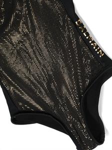 balmainkids Balmain Kids Badpak met smalle bandjes en logoprint - Zwart