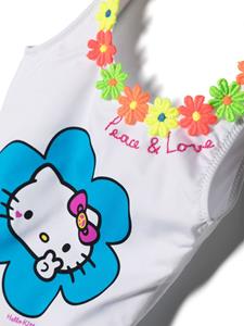 Badpak met bloemenpatch - Wit