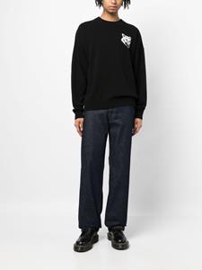maisonkitsuné Maison Kitsuné Intarsia trui - Zwart