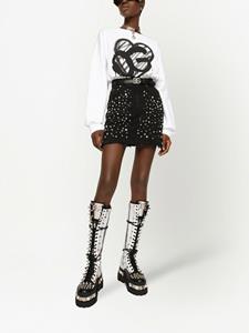 dolce&gabbana Dolce & Gabbana Denim mini-rok met studs - Zwart