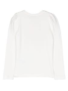 Monnalisa Sweater met bloemen applicatie - Wit