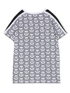 philipppleinjunior Philipp Plein Junior T-shirt met logoprint - Wit