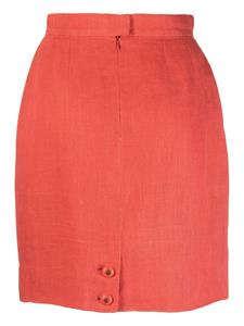 chanelpre-owned CHANEL Pre-Owned 1980s linnen rok - Rood