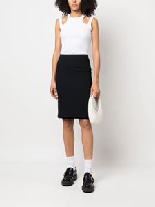 christiandiorpre-owned Christian Dior Pre-Owned 2010s kokerrok met gerafelde afwerking - Zwart