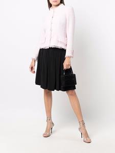 chanelpre-owned CHANEL Pre-Owned 1990s plooirok met CC-knoop - Zwart