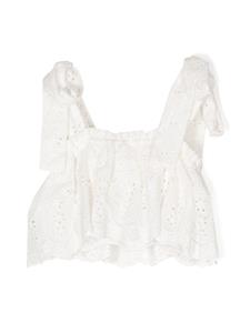 MARLO Broderie anglaise top - Wit
